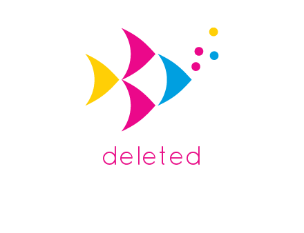 colorful abstract fish blowing bubbles printing logo