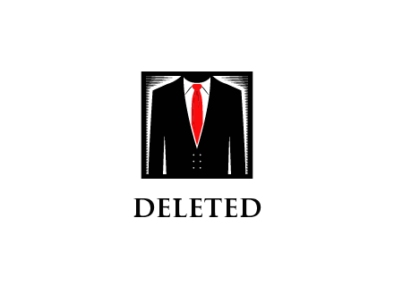 suit with red tie illustration