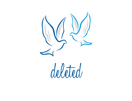 outline of doves facing each other animal logo