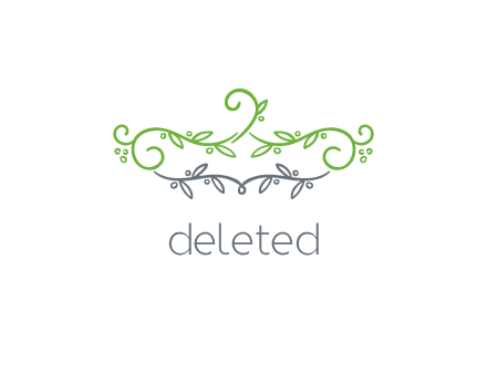 floral design logo with vines