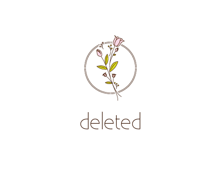 simple spa logo with flowers and buds growing on a stem