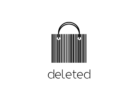 shopping bag icon made of a bar code