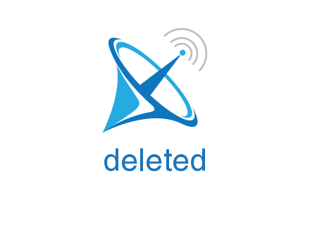 satellite dish with signals communication logo