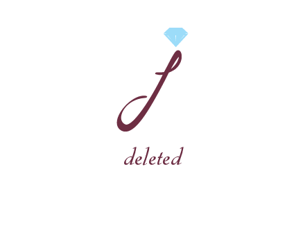 Diamond on letter J icon