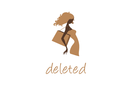 woman with handbag logo