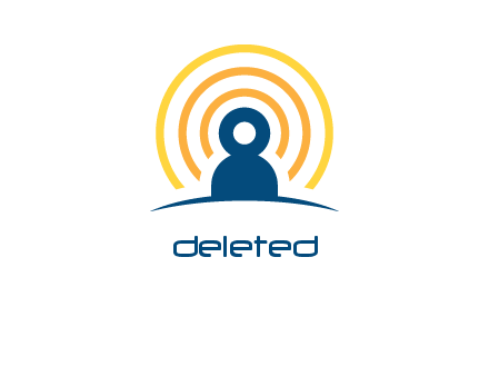 abstract person placed in front of communication circles logo