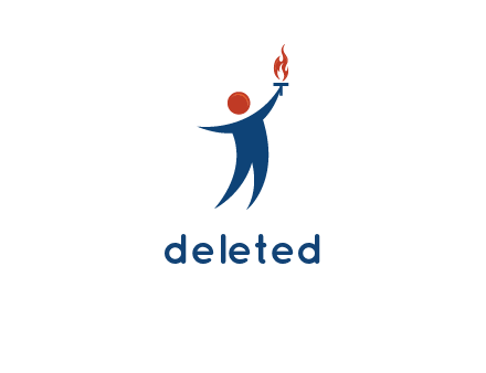 abstract person holding Olympic flame logo