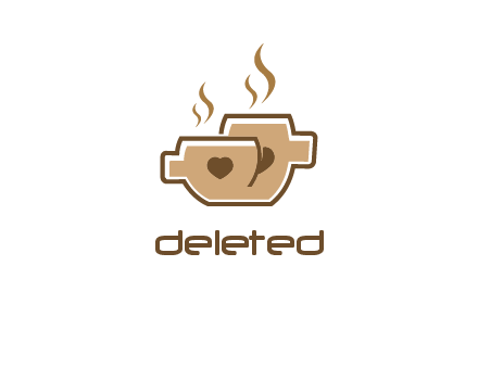 heart on coffee cups logo