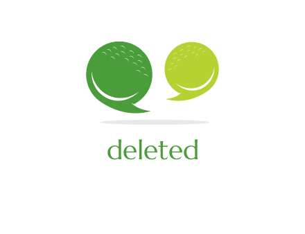 golf ball speech bubbles logo