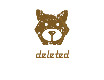 bear face grunge animal logo