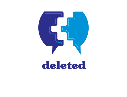 chat bubble in pieces communication logo