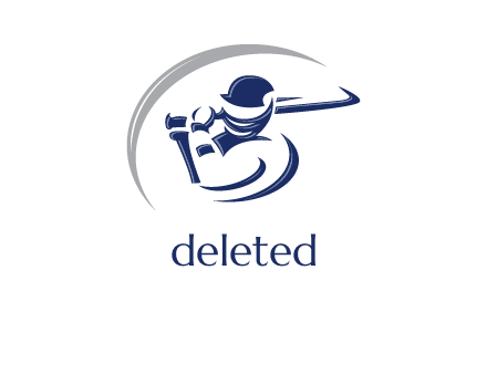 cricket batsman sports logo