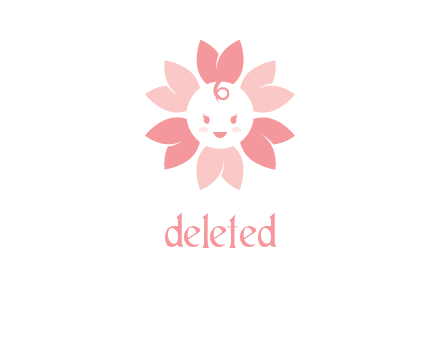 flower with a child face logo